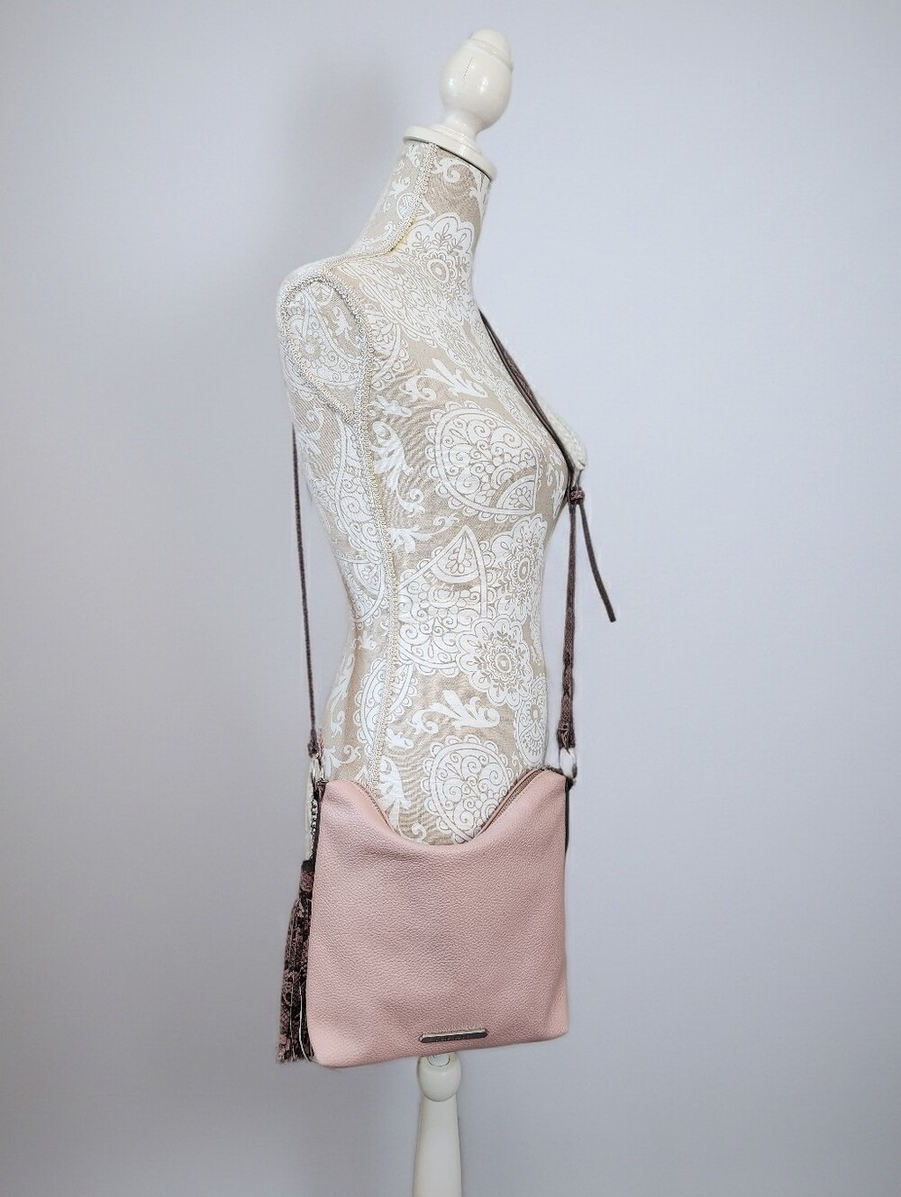 Steve Madden Blush Pink Hobo/Crossbody Bag With Tassel Charm